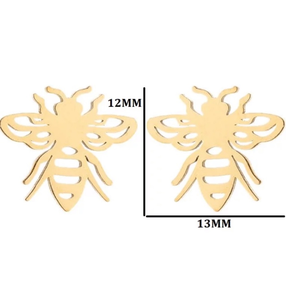 Stainless Steel Bug Stud Earrings - Picture 2 of 2